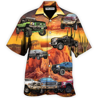 Hawaiian Shirt / Adults / S Truck Lifted Trucks Matter In The Desert - Hawaiian Shirt - Owls Matrix LTD