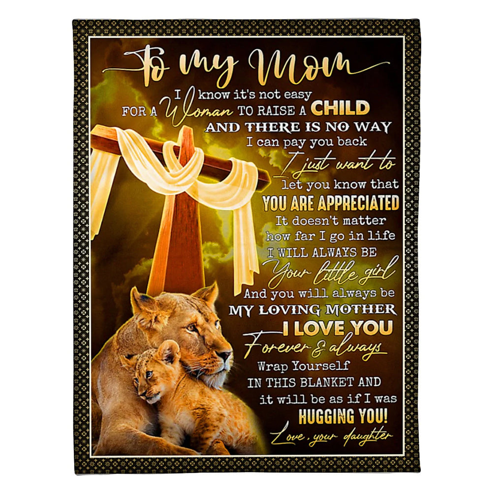 50" x 60" Lion You Are My Hero Mother - Flannel Blanket - Owls Matrix LTD