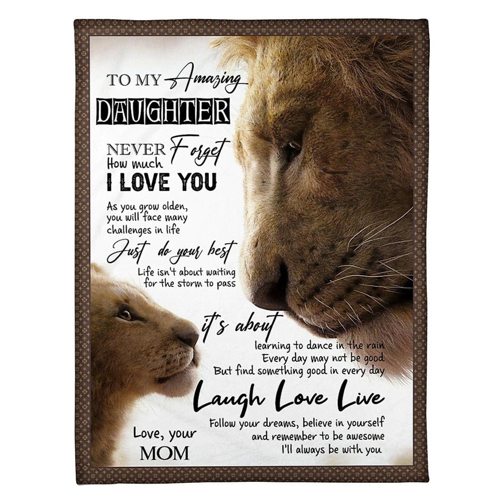 50" x 60" Lion You Will Always Be My Loving Mother - Flannel Blanket - Owls Matrix LTD