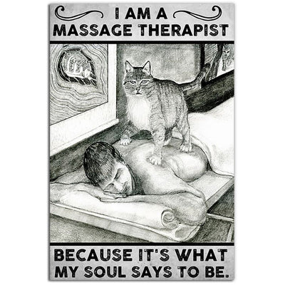 12x18 Inch Massage Therapist It's What My Soul Says To Be - Vertical Poster - Owls Matrix LTD
