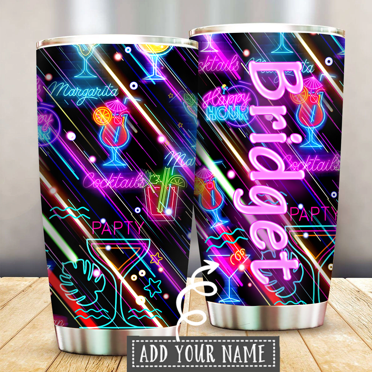 Cocktail Summer Vibes Stunning Personalized - Tumbler - Owls Matrix LTD