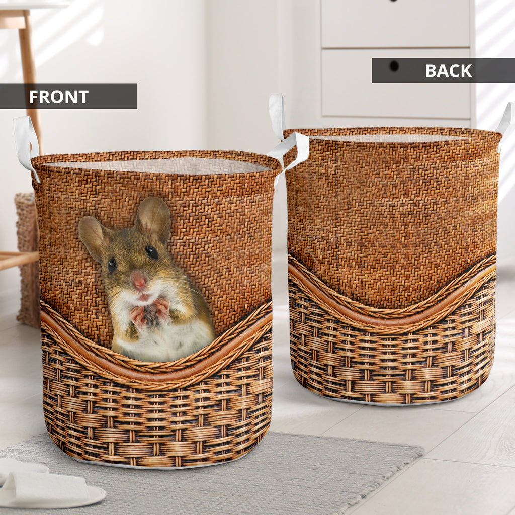 Mouse Rattan Teaxture Style - Laundry Basket - Owls Matrix LTD