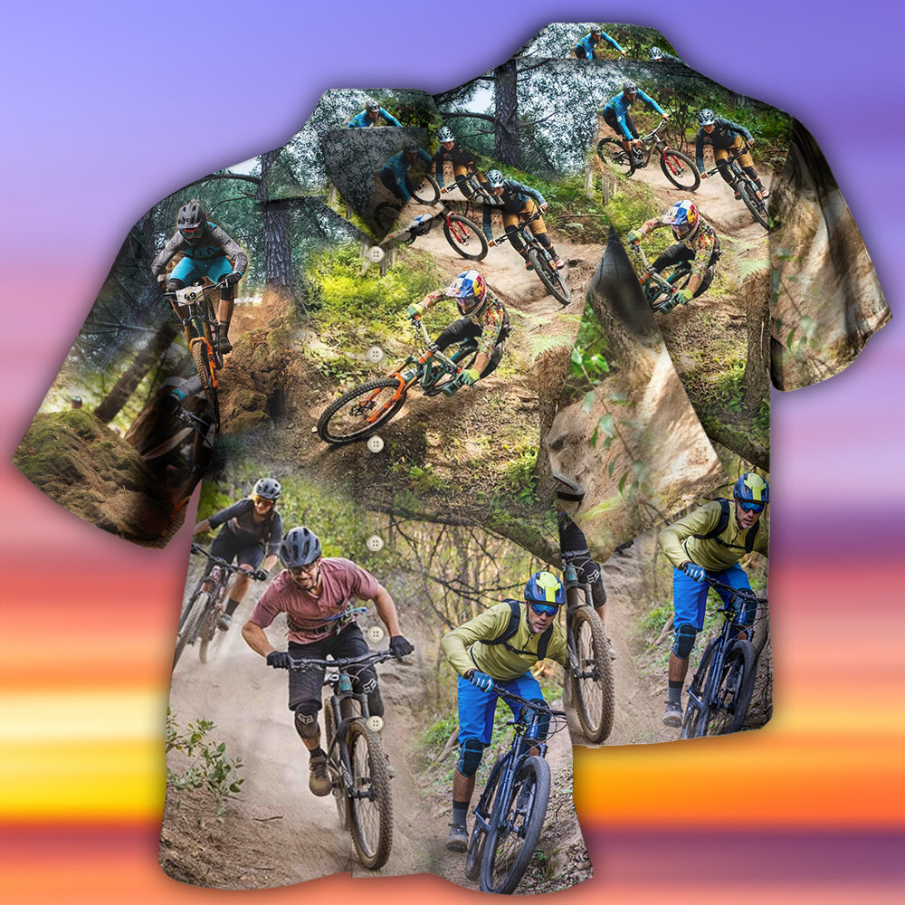 Bike Mountain Biking Cool Road - Hawaiian Shirt - Owls Matrix LTD