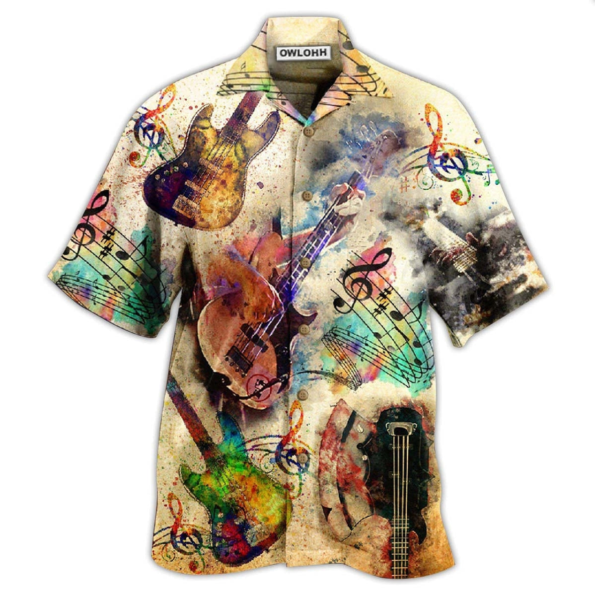 Hawaiian Shirt / Adults / S Guitar Its Like Guitar But Way Cooler Bass Guitar - Hawaiian Shirt - Owls Matrix LTD