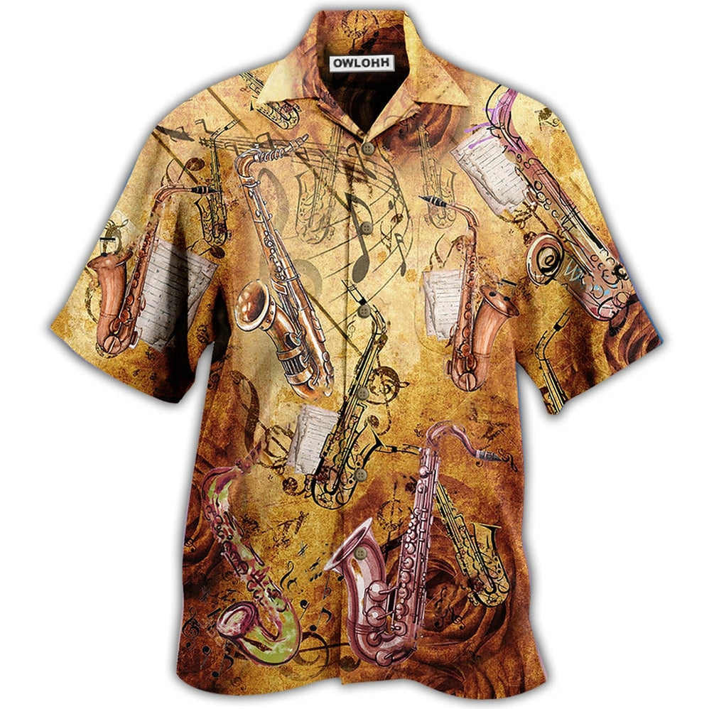 Hawaiian Shirt / Adults / S Saxophone Music Love It With Classic Style - Hawaiian Shirt - Owls Matrix LTD