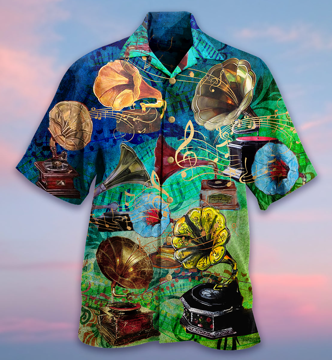 Gramophone Music My Life - Hawaiian Shirt - Owls Matrix LTD