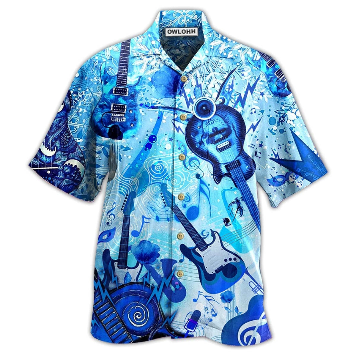 Hawaiian Shirt / Adults / S Guitar Music So Cool Style - Hawaiian Shirt - Owls Matrix LTD