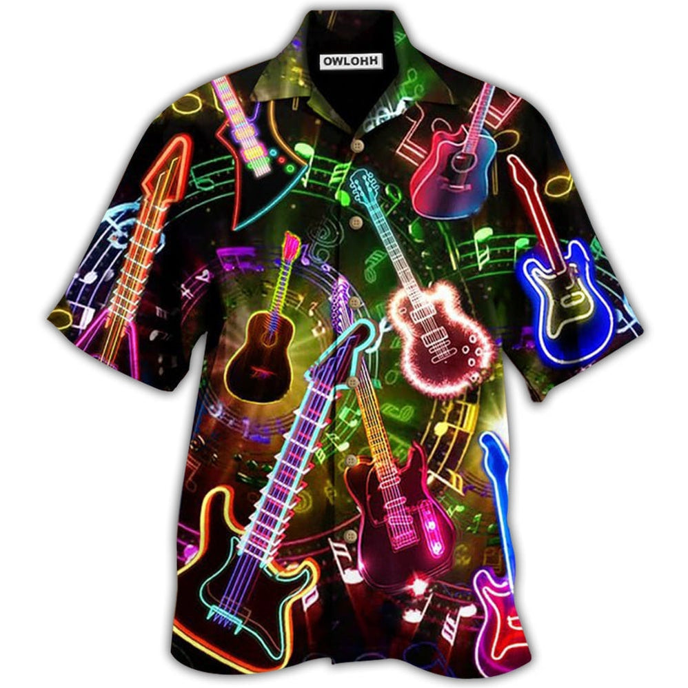 Hawaiian Shirt / Adults / S Guitar Music All You Need Is A Guitar - Hawaiian Shirt - Owls Matrix LTD