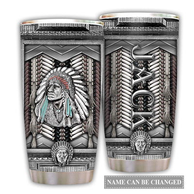 20OZ Native American Silver Personalized - Tumbler - Owls Matrix LTD