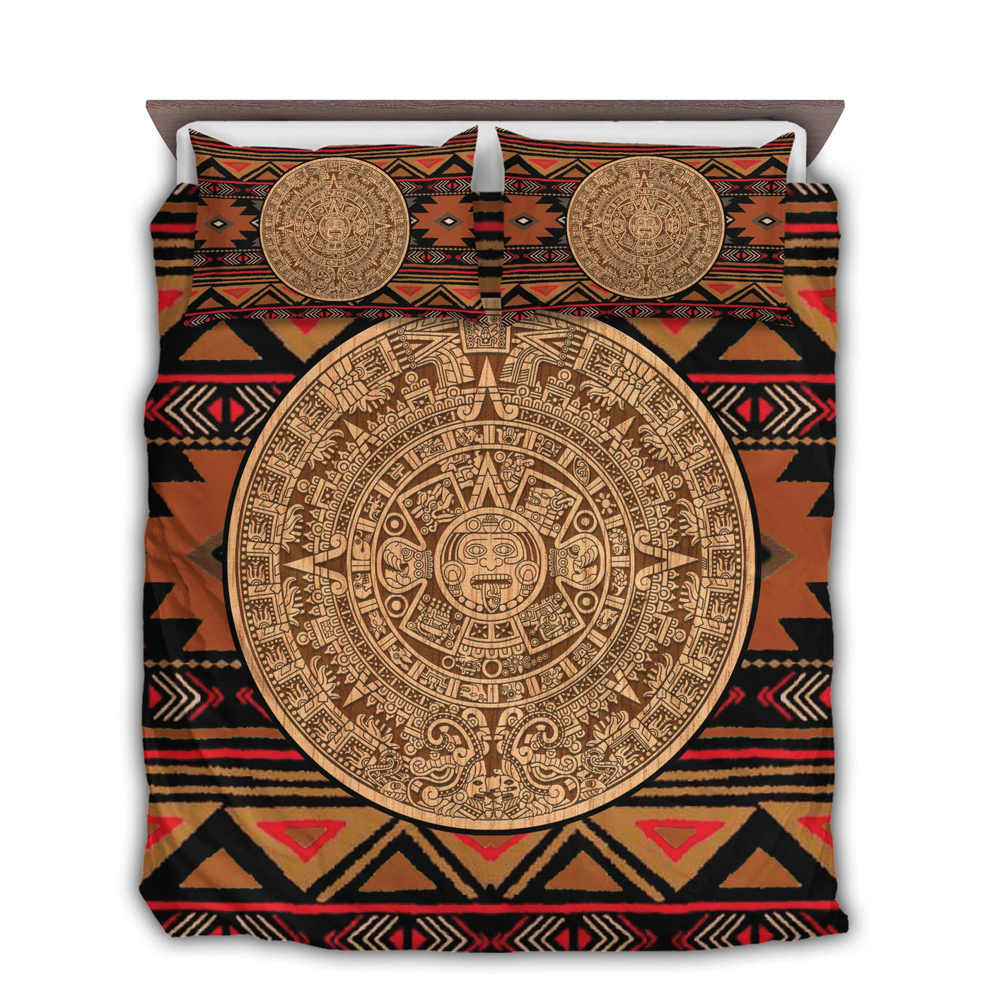 US / Twin (68" x 86") Native Aztec Mayan Beautiful - Bedding Cover - Owls Matrix LTD