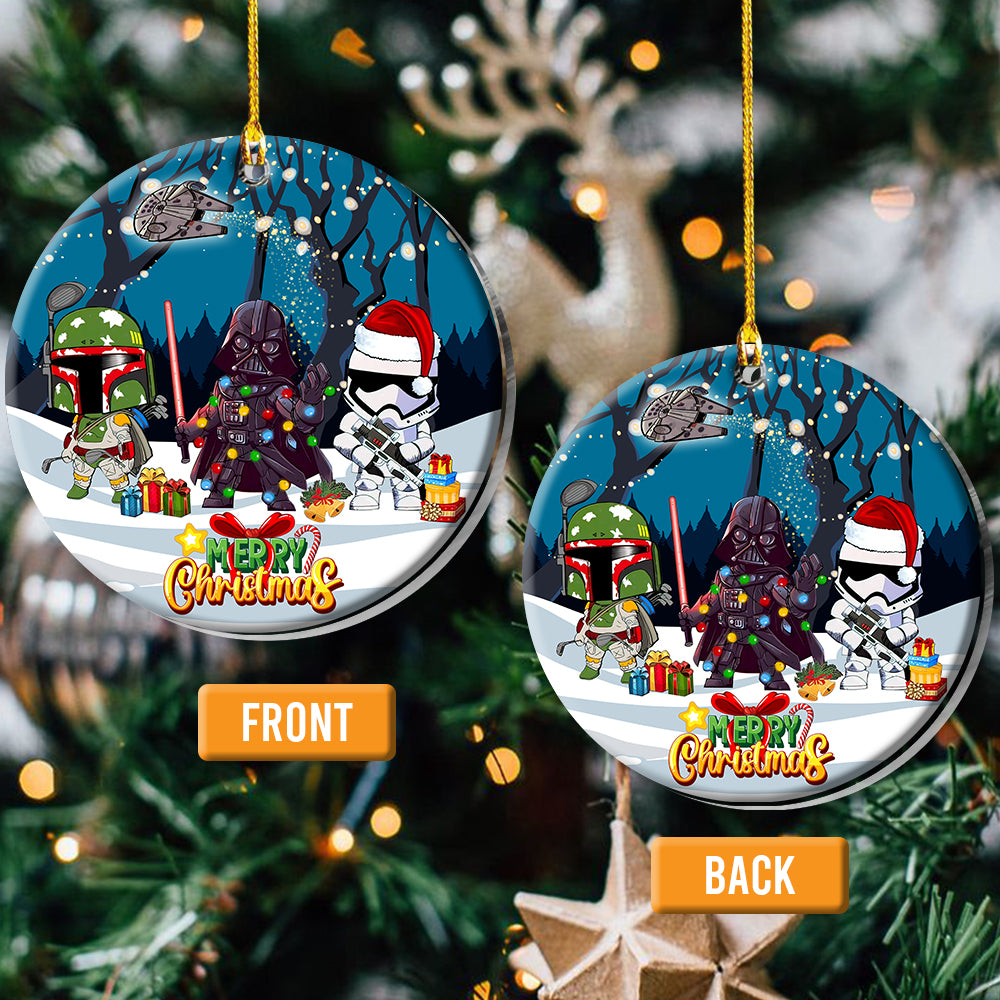 Christmas Star Wars Come To The Merry Side - Circle Ornament