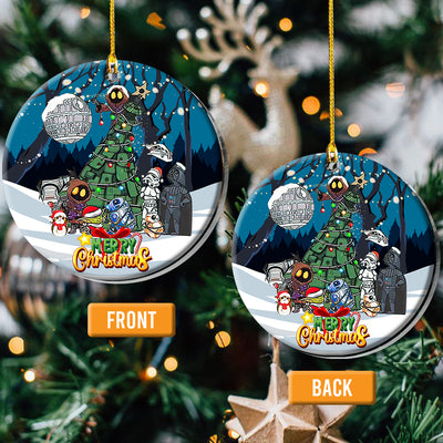 Christmas Star Wars Decorate The Christmas Tree Together - Circle Ornament