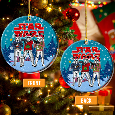 Christmas Star Wars Stormtrooper Happy Holiday - Circle Ornament