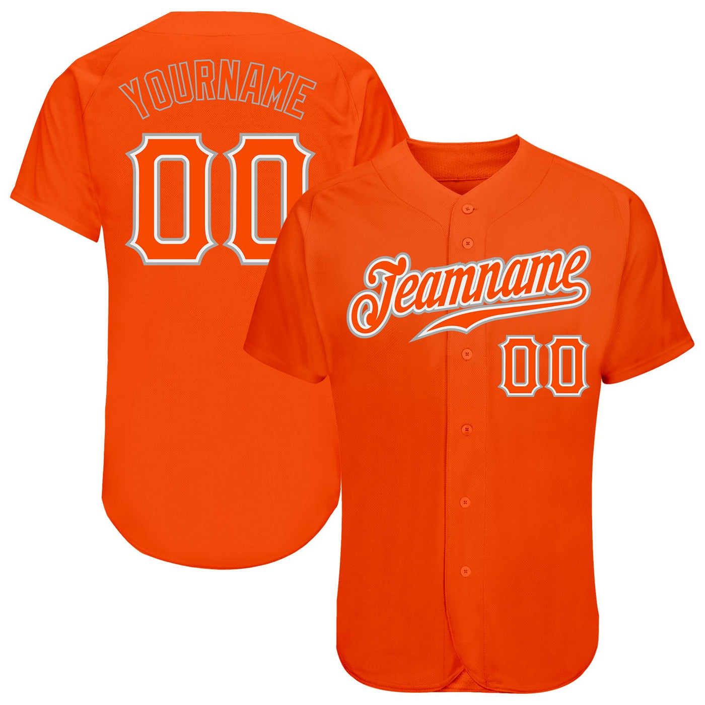 Custom Orange Orange-Gray Authentic Baseball Jersey - Owls Matrix LTD
