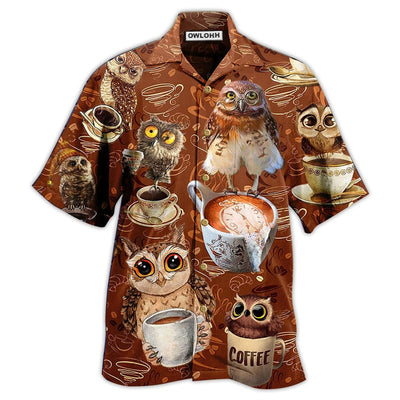 Hawaiian Shirt / Adults / S Owl Love Coffee Cool - Hawaiian Shirt - Owls Matrix LTD