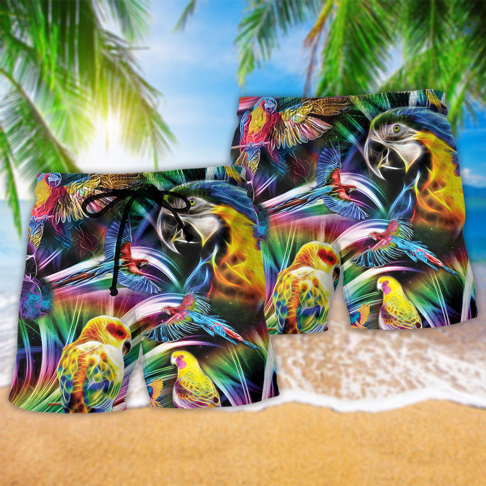 Parrot Fly To The Moon Color - Hawaiian Shirt - Owls Matrix LTD