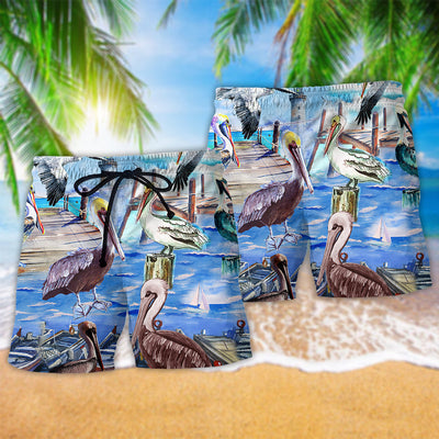 Pelican Animals Love Beach - Beach Short - Owls Matrix LTD