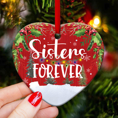 Penguin Sister Forever Style - Heart Ornament - Owls Matrix LTD