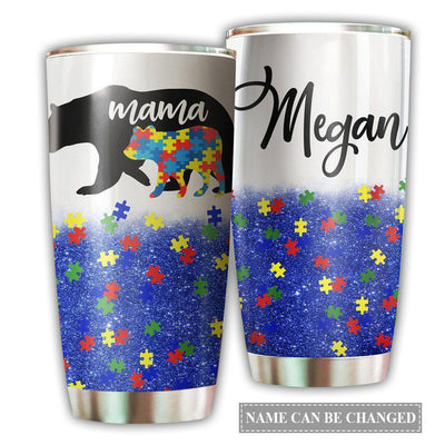 20OZ Autism Bear Mama Personalized - Tumbler - Owls Matrix LTD