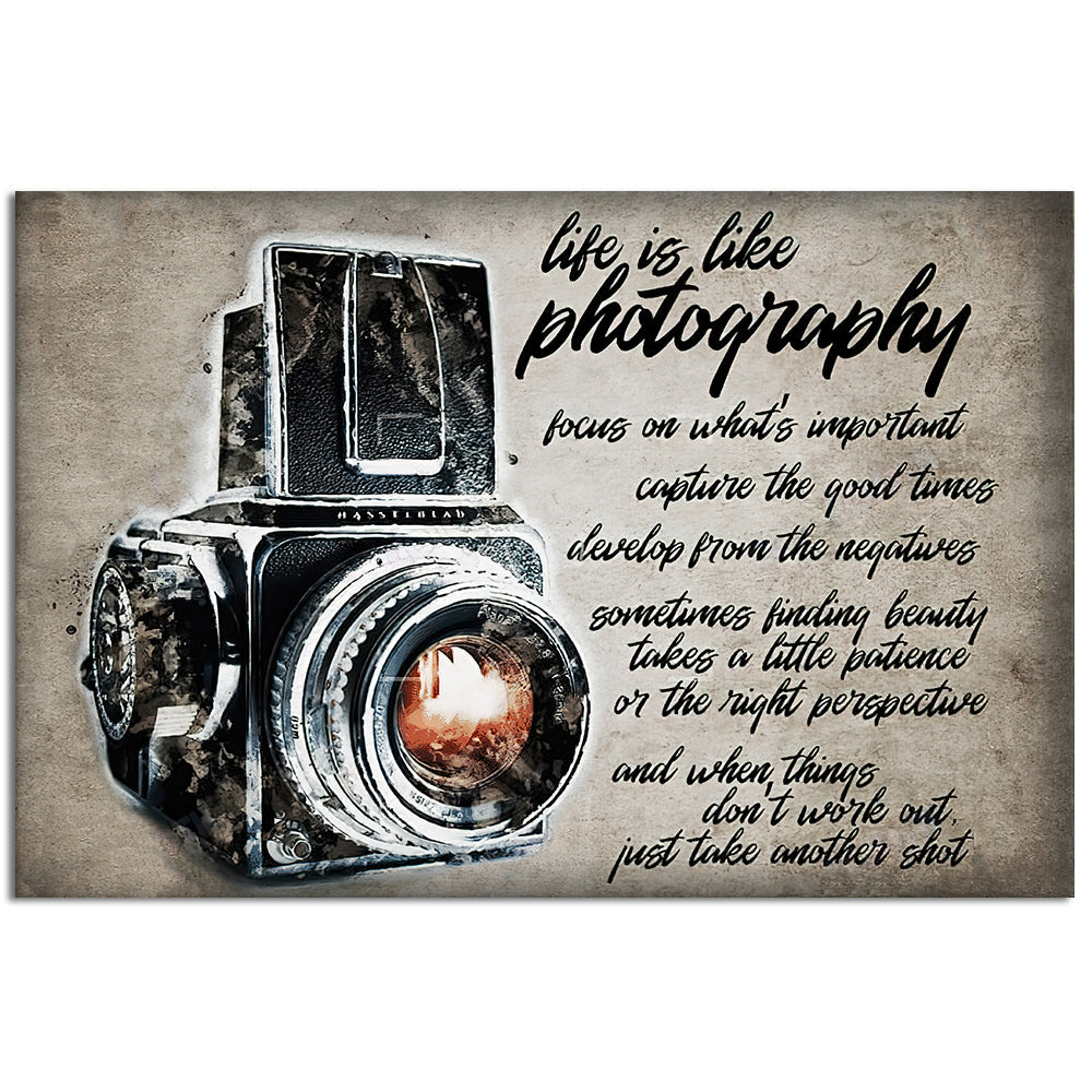 12x18 Inch Photography Photographer Take Another Shot - Horizontal Poster - Owls Matrix LTD