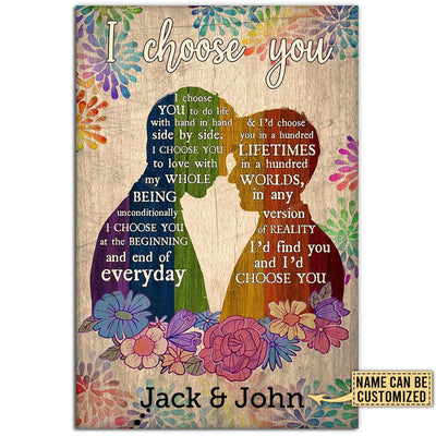 12x18 Inch LGBT Pride Gift Hand In Hand With Flowers Pride Personalized - Vertical Poster - Owls Matrix LTD