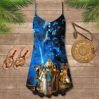 Starwars Cool Vintage Style - V-neck Sleeveless Cami Dress