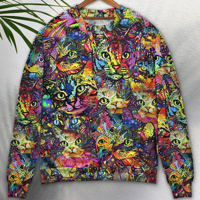 Cat Smile Colorfull Style - Sweater - Ugly Christmas Sweaters - Owls Matrix LTD