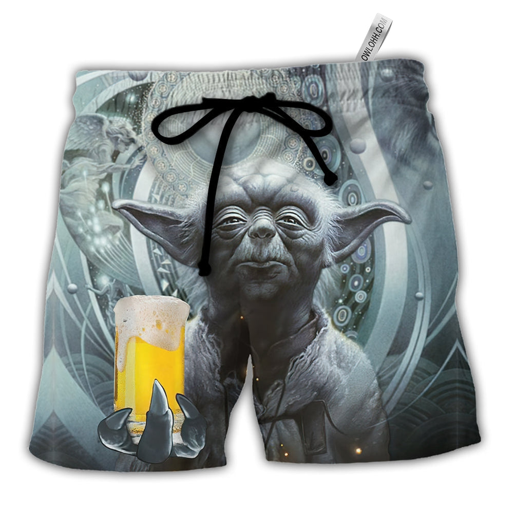SW Yoda Drink Beer Must There Is No Try - Beach Short