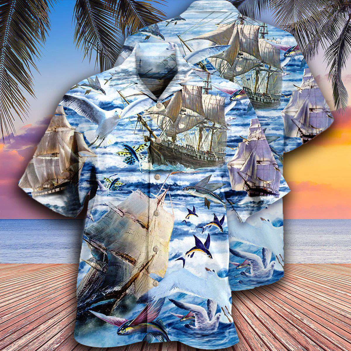 Sailing Far Flying High - Hawaiian Shirt - Owls Matrix LTD