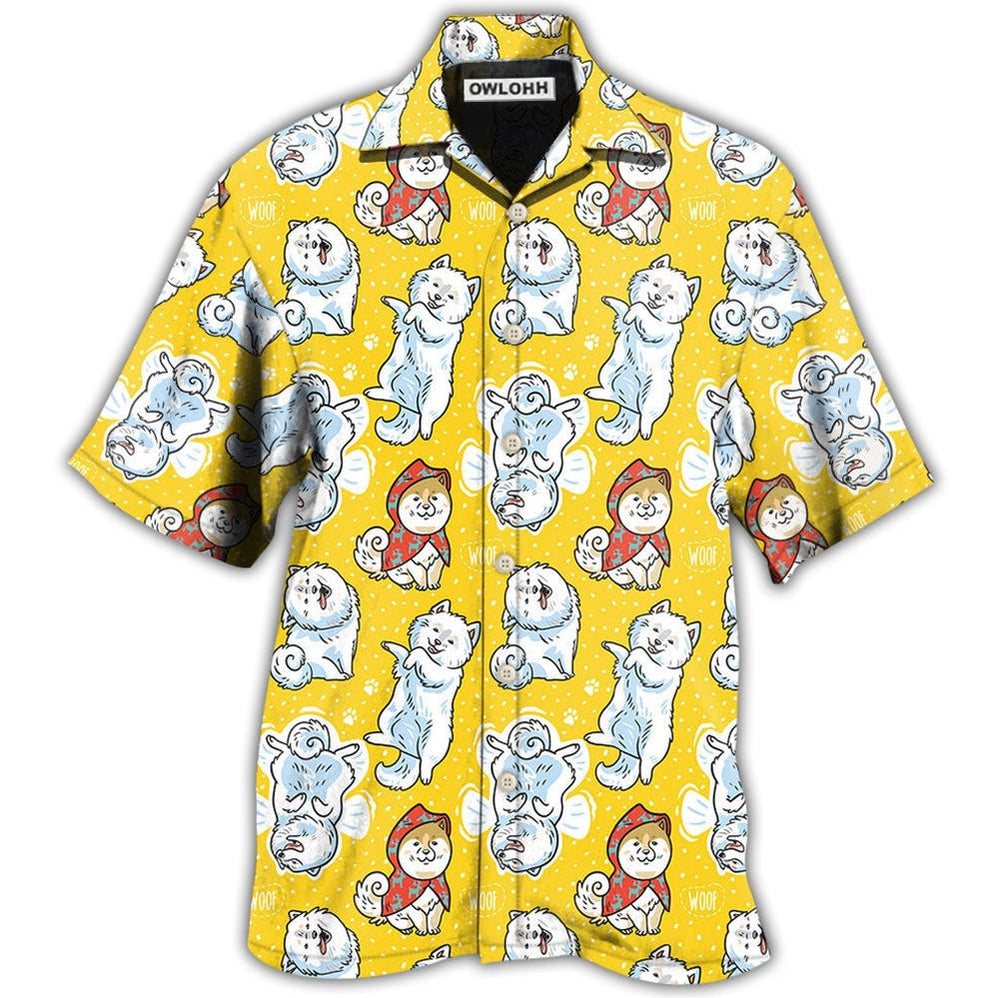 Hawaiian Shirt / Adults / S Samoyed Dog Yellow Lover - Hawaiian Shirt - Owls Matrix LTD
