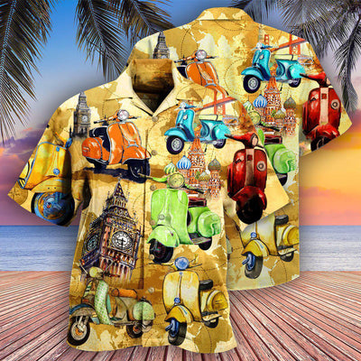 Scooter Life Is Short And The World Is Wide With Stunning Color - Hawaiian Shirt - Owls Matrix LTD