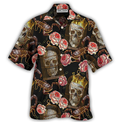 Hawaiian Shirt / Adults / S Skull And Scorpion - Hawaiian Shirt - Owls Matrix LTD