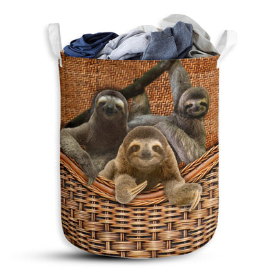 Sloths Rattan Teaxture Style - Laundry Basket - Owls Matrix LTD