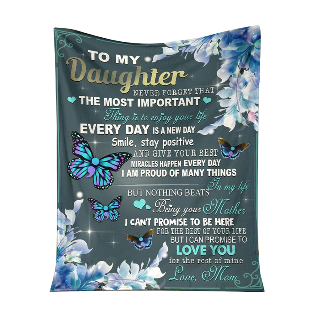 50" x 60" Suicide Prevention To My Daughter I Can Promise - Flannel Blanket - Owls Matrix LTD