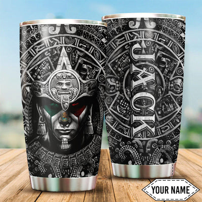 Aztec Mexico Black Cool Style Personalized - Tumbler - Owls Matrix LTD