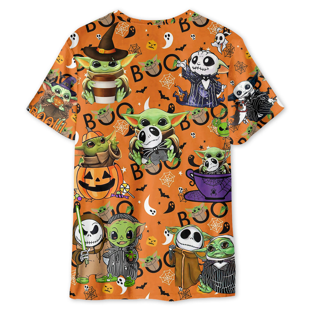 Halloween Star Wars Baby Yoda Jack Skellington - Unisex 3D T-shirt
