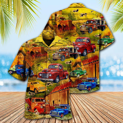 Truck Take Me On A Road Trip Pickup In The Village - Hawaiian Shirt - Owls Matrix LTD