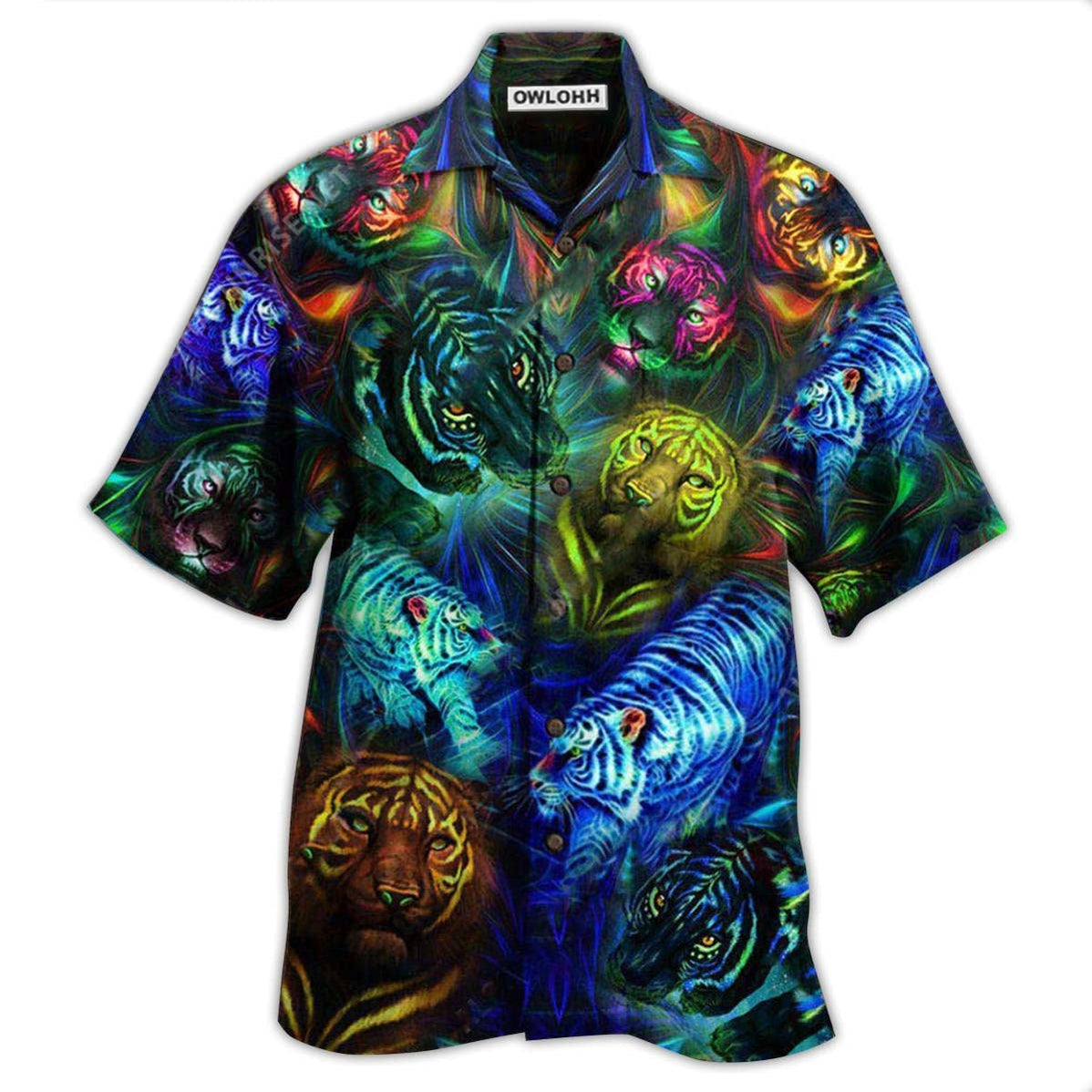 Hawaiian Shirt / Adults / S Tiger Powerful - Hawaiian Shirt - Owls Matrix LTD
