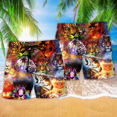 Tiger The Power Of Tigers In The Universe Cool Style - Beach Short - Owls Matrix LTD