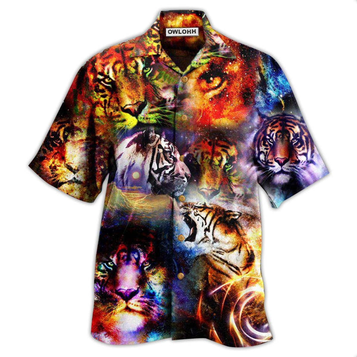 Hawaiian Shirt / Adults / S Tiger The Power Of Tiger In The Universe - Hawaiian Shirt - Owls Matrix LTD