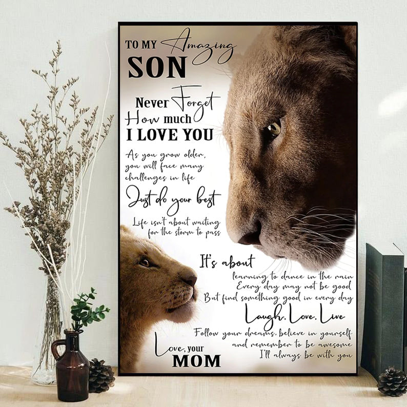 Lion To My Amazing Son - Vertical Poster - Owls Matrix LTD
