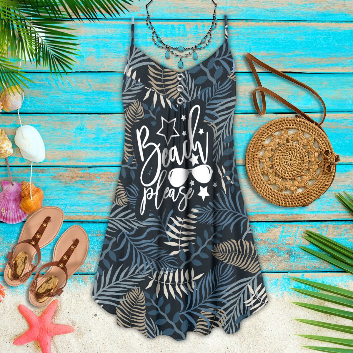 Beach Tropical Style - Summer Dress - Owls Matrix LTD