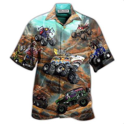 Hawaiian Shirt / Adults / S Monster Truck Mountain Monster Play - Hawaiian Shirt - Owls Matrix LTD