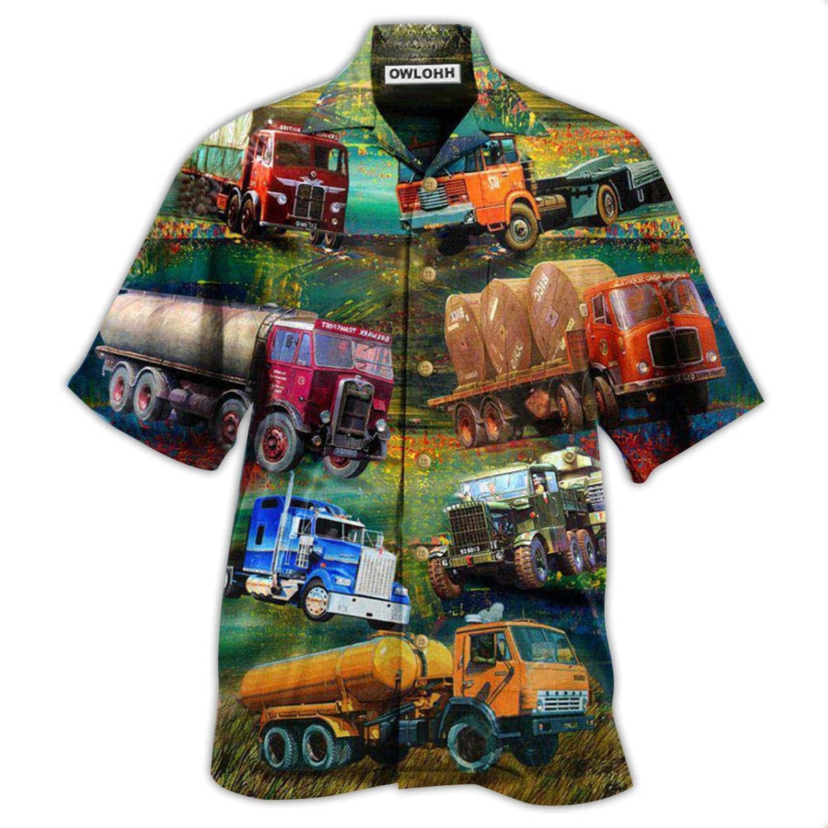 Hawaiian Shirt / Adults / S Truck Once A Trucker Always A Trucker In The Fresh Garden - Hawaiian Shirt - Owls Matrix LTD