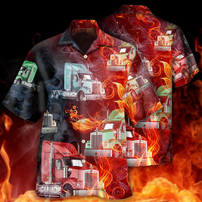 Truck Hot Racing Fire Style - Hawaiian Shirt - Owls Matrix LTD