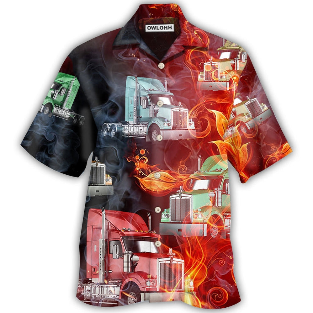 Hawaiian Shirt / Adults / S Truck Hot Racing Fire Style - Hawaiian Shirt - Owls Matrix LTD
