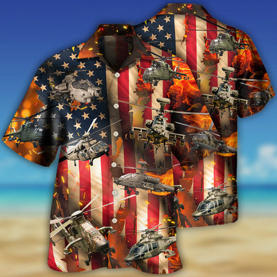 Combat Aircraft US Army Style - Hawaiian Shirt - Owls Matrix LTD