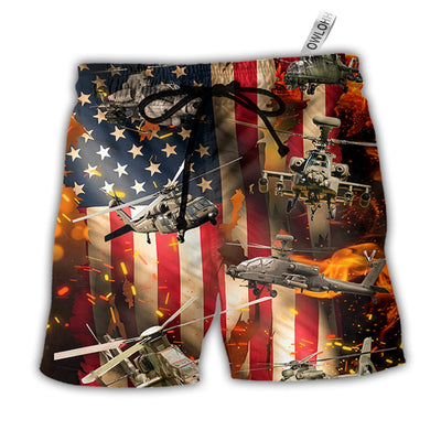 Beach Short / Adults / S Combat Aircrafts US Army Style - Beach Short - Owls Matrix LTD