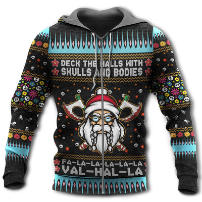 Zip Hoodie / S Viking Merry Xmas Valhalla With So Much Colors - Hoodie - Owls Matrix LTD