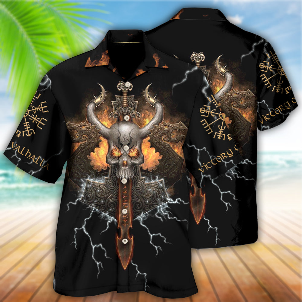 Viking Victory In Life - Hawaiian Shirt - Owls Matrix LTD